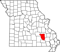 Map of Missouri highlighting Reynolds County