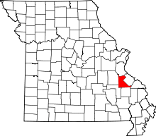 Map of Missouri highlighting Saint Francois County