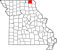 Map of Missouri highlighting Scotland County