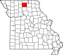 Map of Missouri highlighting Sullivan County