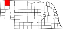 State map highlighting Dawes County