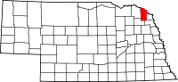 Map of Nebraska highlighting Dixon County