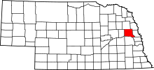 State map highlighting Dodge County