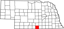 Map of Nebraska highlighting Franklin County