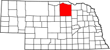 Map of Nebraska highlighting Holt County