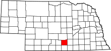 Map of Nebraska highlighting Kearney County