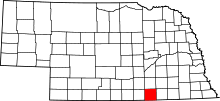 State map highlighting Nuckolls County