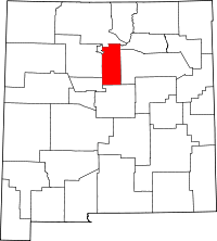 State map highlighting Santa Fe County