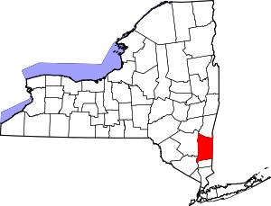 State map highlighting Dutchess County