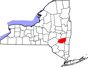 Map of New York highlighting Greene County