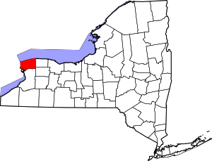 Map of New York highlighting Niagara County