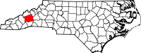 State map highlighting Buncombe County