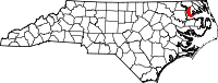 State map highlighting Chowan County