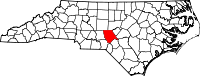 Map of North Carolina highlighting Moore County