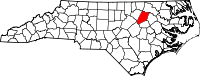 State map highlighting Nash County