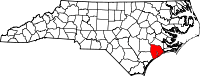 State map highlighting Onslow County