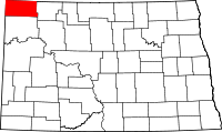 State map highlighting Divide County