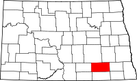 State map highlighting LaMoure County