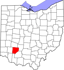 Map of Ohio highlighting Clinton County