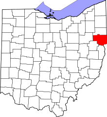 State map highlighting Columbiana County