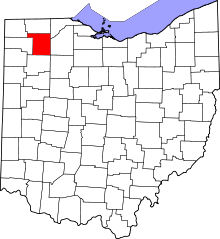 Map of Ohio highlighting Henry County