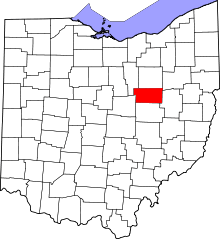 State map highlighting Holmes County