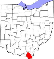 State map highlighting Lawrence County