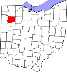 Map of Ohio highlighting Putnam County