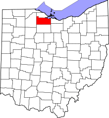 Map of Ohio highlighting Sandusky County