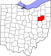 Map of Ohio highlighting Stark County