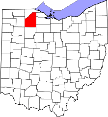 State map highlighting Wood County