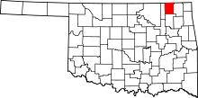 State map highlighting Nowata County