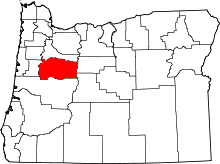 State map highlighting Linn County