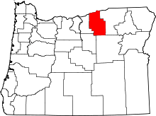 Map of Oregon highlighting Morrow County