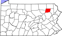 State map highlighting Wyoming County