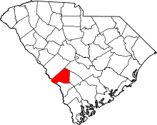 State map highlighting Barnwell County