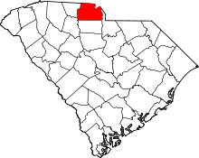 Map of South Carolina highlighting York County