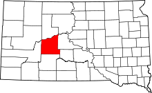 State map highlighting Haakon County