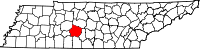 Map of Tennessee highlighting Maury County