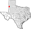 Map of Texas highlighting Bailey County