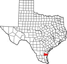 State map highlighting Kleberg County