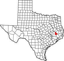 State map highlighting San Jacinto County