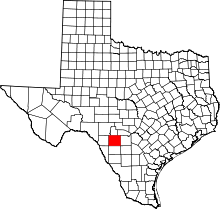 State map highlighting Uvalde County