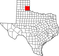 Map of Texas highlighting Wegefarth County