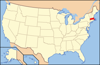 Map of the United States highlighting Massachusetts