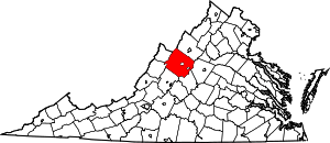 Map of Virginia highlighting Augusta County