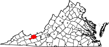 State map highlighting Bland County