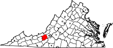 State map highlighting Montgomery County