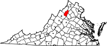 Map of Virginia highlighting Page County