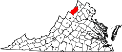 State map highlighting Shenandoah County